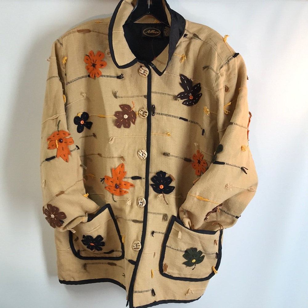 Vintage Designer boho Fall jacket Sz 18/20